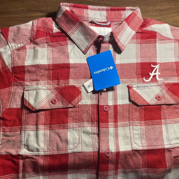 ALABAMA CRIMSON TIDE FLANNEL SHIRT-SOFT-ADULT MEDIUM-COLUMBIA-STITCHED -NWT $65 - Picture 3 of 5